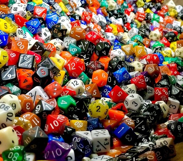 pile of game dice.